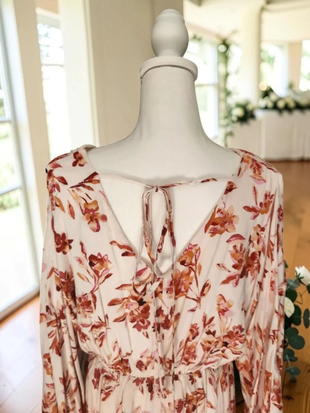 🌸 Emily Wonder Floral Dress NWT Large Flowy Boho Tie Back 🌸 - Picture 8 of 12